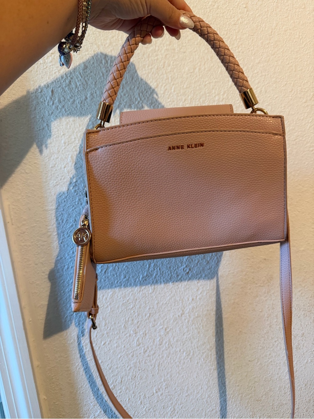 Anne Klein Rose Blush Top-Handle Crossbody Bag